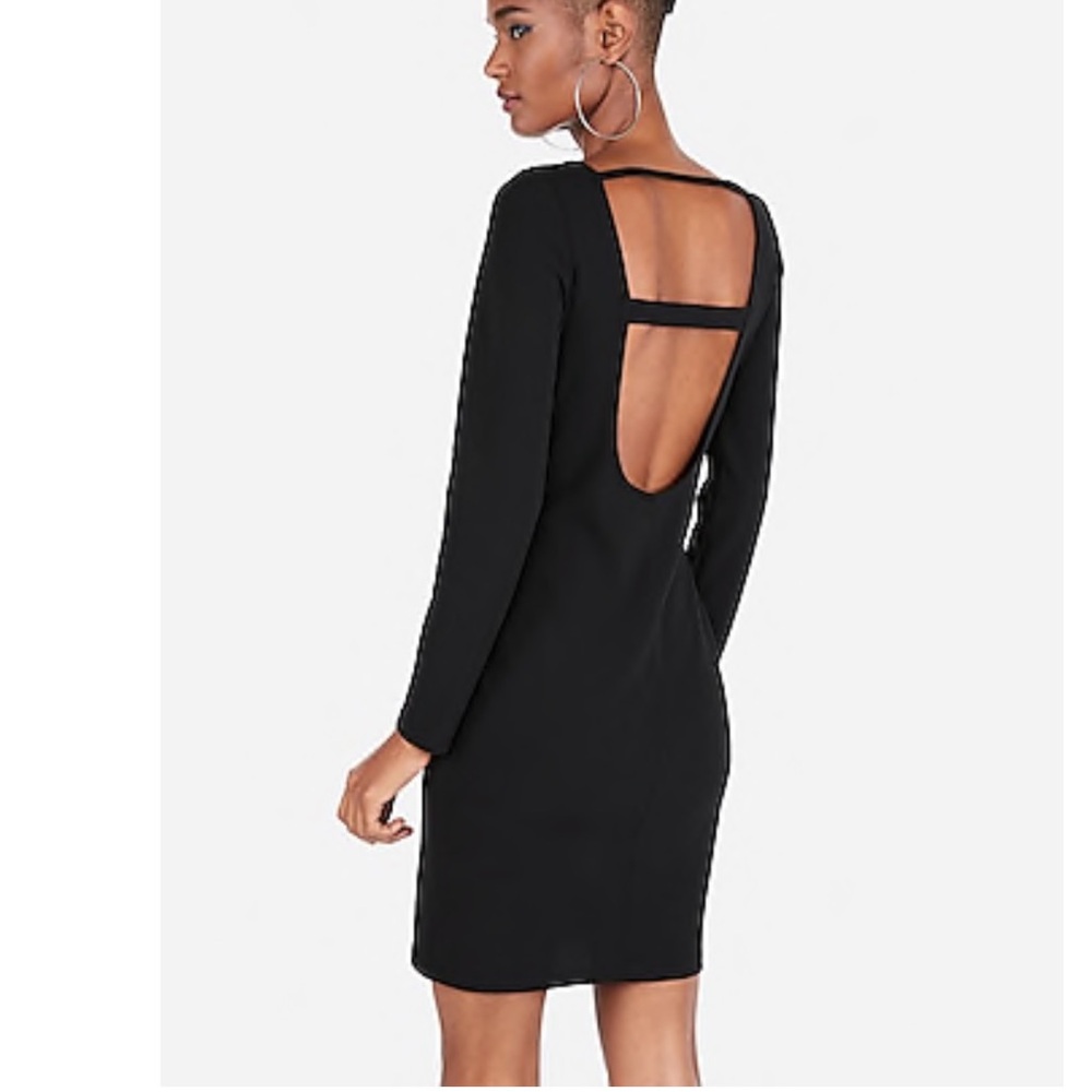 Express black dress open back